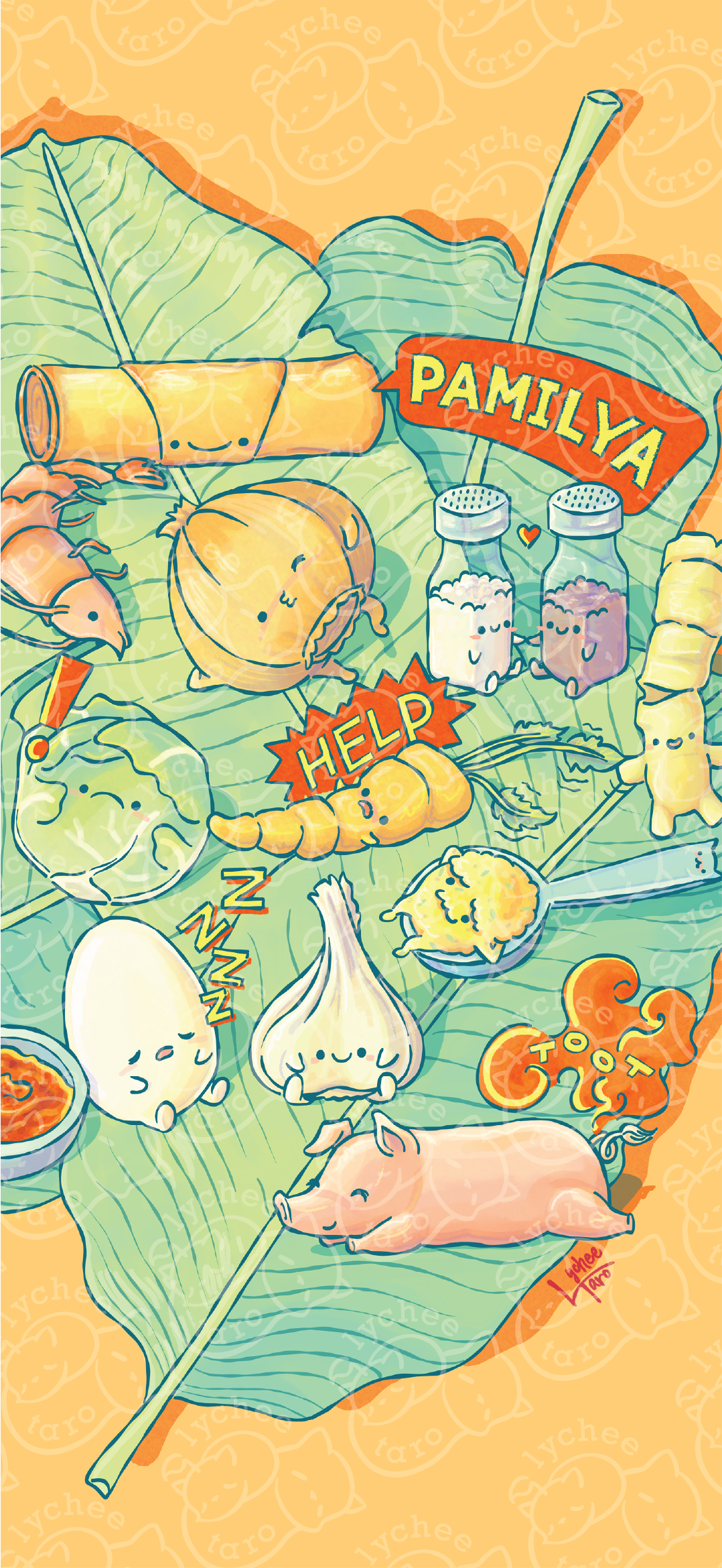 Lumpia Family: Phone Wallpaper