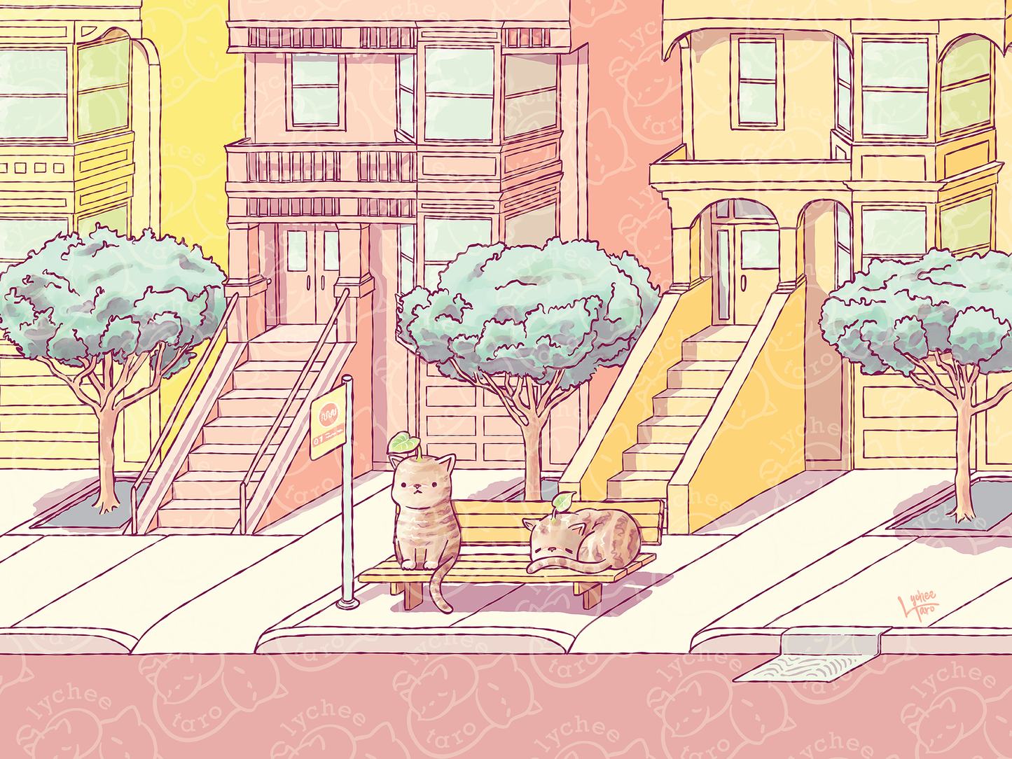 Taro and Tato, the Potato Cats: Tablet Wallpaper