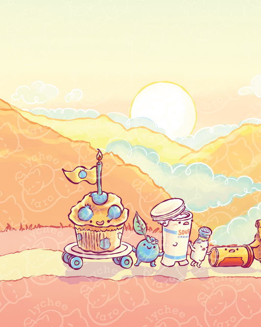 Blueberry Muffin Parade: Desktop Wallpaper