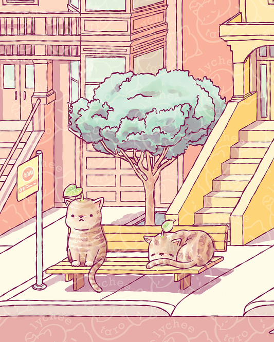 Taro and Tato, the Potato Cats: Desktop Wallpaper
