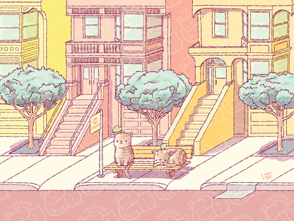 Taro and Tato, the Potato Cats: Tablet Wallpaper