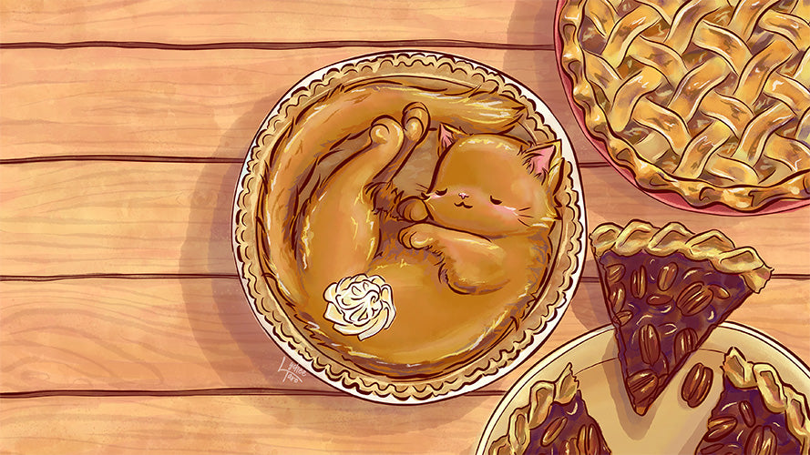 Thanksgiving Pum-Kitten Pie: Desktop Wallpaper