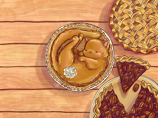 Thanksgiving Pum-Kitten Pie: Tablet Wallpaper