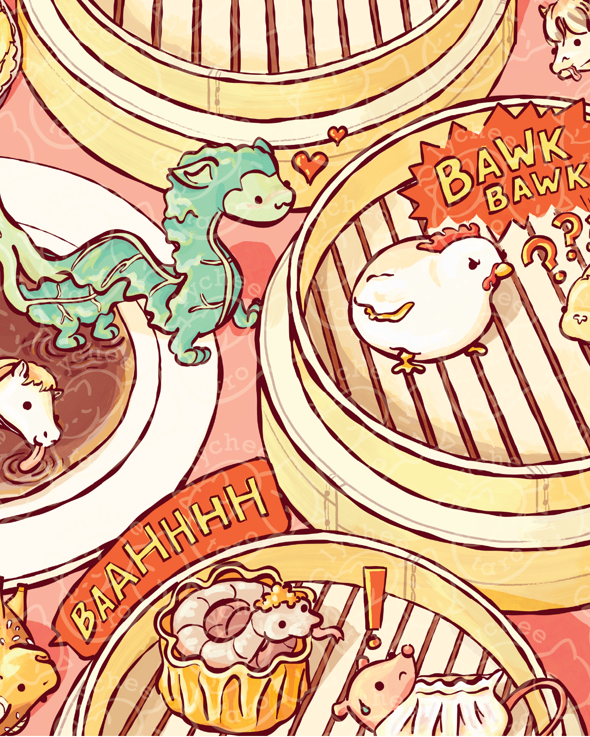 Zodiac Animal Dim Sum: Desktop Wallpaper