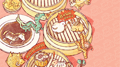 Zodiac Animal Dim Sum: Desktop Wallpaper