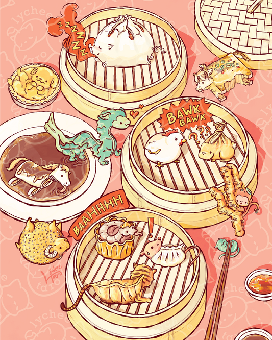 Zodiac Animal Dim Sum: Tablet Wallpaper