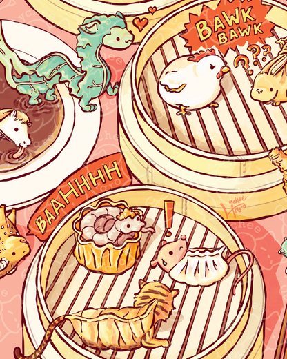 Zodiac Animal Dim Sum: Phone Wallpapers